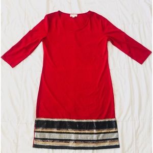 Misia  Red Sequin Detailed Dress